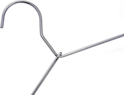 Quality Metal Pant/Skirt Blouse Hanger 10-Pack, Heavy-Duty Skirt Hangers with Clips, Adjustable Clip Pants Hanger, Chrome (Chrome, 10)