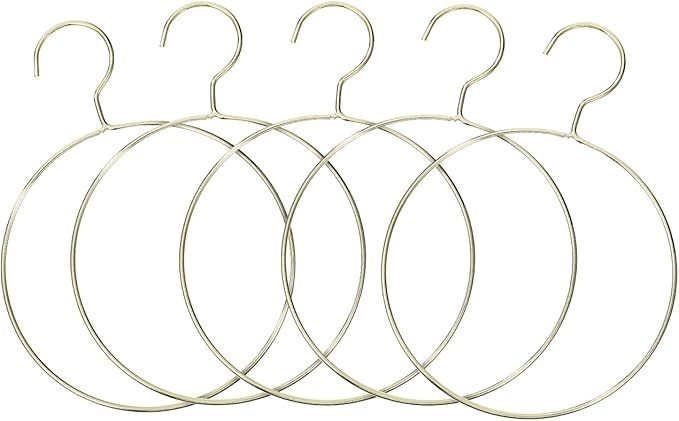 STOBAZA 5-Pack Scarf Organizer Hangers for Closet – Metal Non-Slip Scarf Holder, Space-Saving Belt & Tie Hanger for Neckties, Shawls Scarves, Veils, Pashminas Display, Tank Tops, Accessories