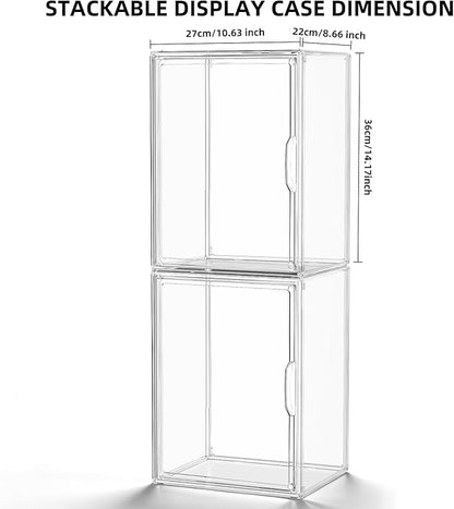 Clear Acrylic Display Case, Stackable Plastic Storage Bins with Lids, Large Display Box with Magnetic Lid Clear Storage Container Dustproof Showcase for Collectibles, Figures, 1 Pack