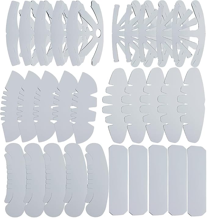 30 Pcs Baseball Caps Inserts Shapers, 6 Design Cardboard Hat Support Brim Holder Universal Cap Inner Liner for Home Store Display Stand,White