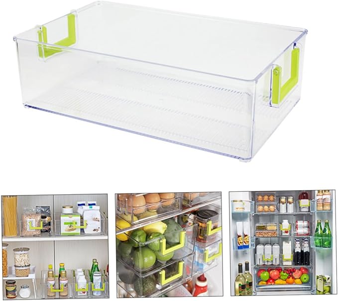 Mikinona 1pc Style Fridge Organizer Bin Refrigerator Storage Box for Food Fruits Vegetables and Beverages Material Healthy and Design