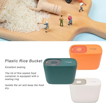Diydeg Rice Storage Container, Large Plastic Rice Dispenser Cereal Dispenser, Food Storage Containers with Transpartent Airtight Lids and Rice Bowl for Rice Flour Cereal Bread Pantry (White)