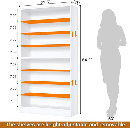 Homieasy Tall Shoe Cabinet, 9-Tier Wood Shoe Rack Organizer Cabinet for Closet, Freestanding Shoe Storage Cabinet with Adjustable Shelves for Entryway, Bedroom, White