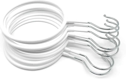 Belt/Scarf Hangers Organizer for Closet - 8 PCS Nonslip Large Scarves Holder Rack for Neckties, Winter Shawls Display, Pashminas (White)