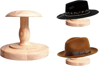 CHADWICK Vintage Style Hat Rack Stand, Light Wooden Hat Display Stand, Hat Organizer and Display Rack, Wig Holder Cowboy Hat Rack for Closet, Home Decor