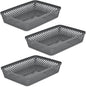 Glad Plastic Storage Basket Set - Multipurpose Drawer Trays, Kitchen Pantry Containers, and Bathroom Bins - 3 Pack Large Organizers, Grey