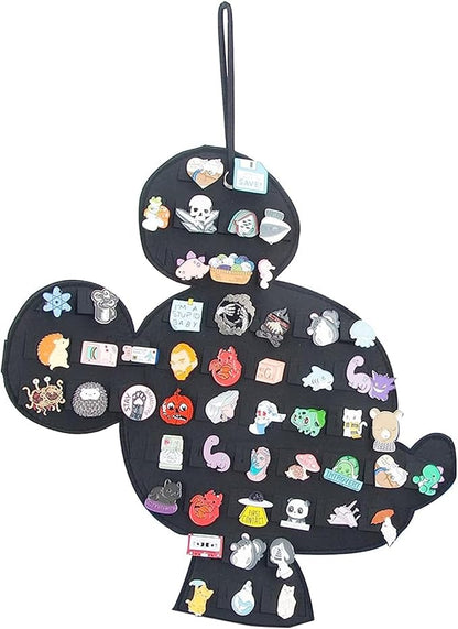 Hanging Brooch Pin Organizer Enamel Pin Display Cute Cartoon Shape Brooch Pin Display Storage Holder for Brooch Pin(Without Accessories ) (black-mouse)