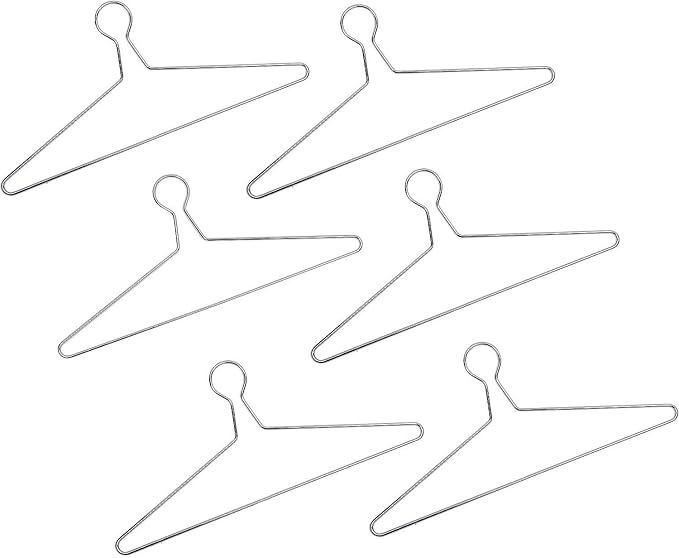 Global Industrial Anti-Theft Closed Loop Coat Hangers, Heavy Duty Chrome, 6/Pk