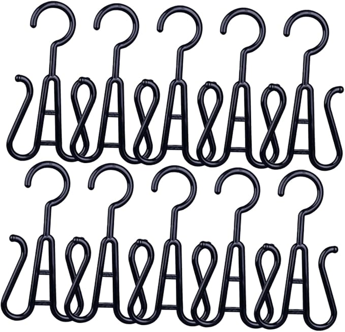 10Pcs Double Hook Plastic Shoe Hangers Versatile Hanging Shoe Organizer for Closet Lightweight and Sturdy Design to Prevent Shoe Deformation for Efficient Shoe