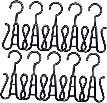 10Pcs Double Hook Plastic Shoe Hangers Versatile Hanging Shoe Organizer for Closet Lightweight and Sturdy Design to Prevent Shoe Deformation for Efficient Shoe
