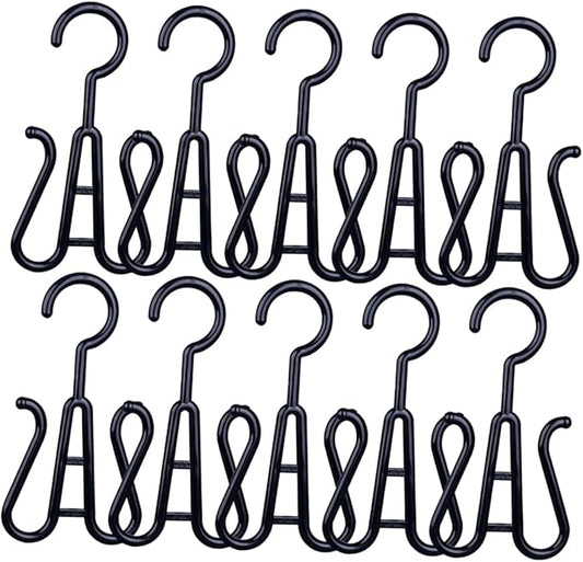 10Pcs Double Hook Plastic Shoe Hangers Versatile Hanging Shoe Organizer for Closet Lightweight and Sturdy Design to Prevent Shoe Deformation for Efficient Shoe