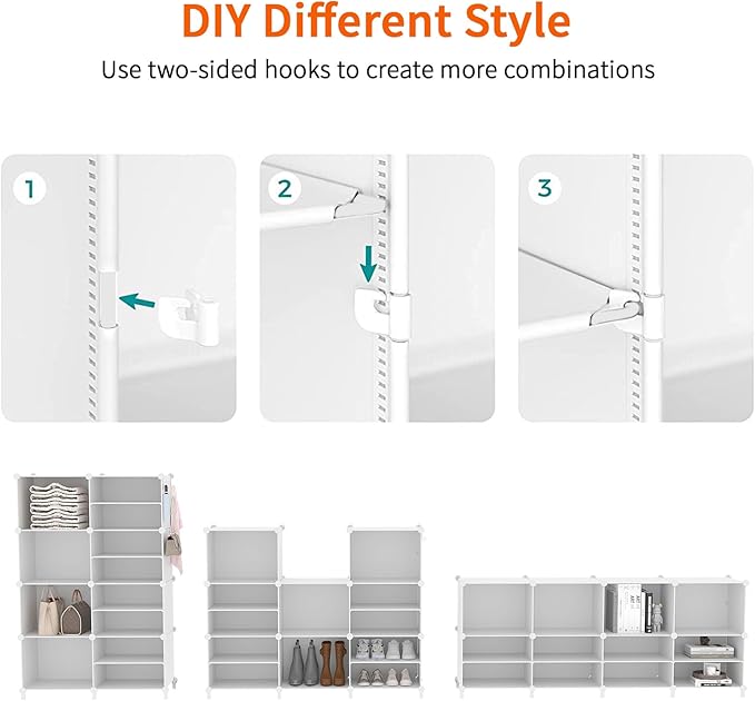 AWTATOS Shoe Rack, 8 Tier Shoe Storage Cabinet with Door, 32 Pair Shoe Organizer Shelves for Closet Hallway Bedroom Entryway, White