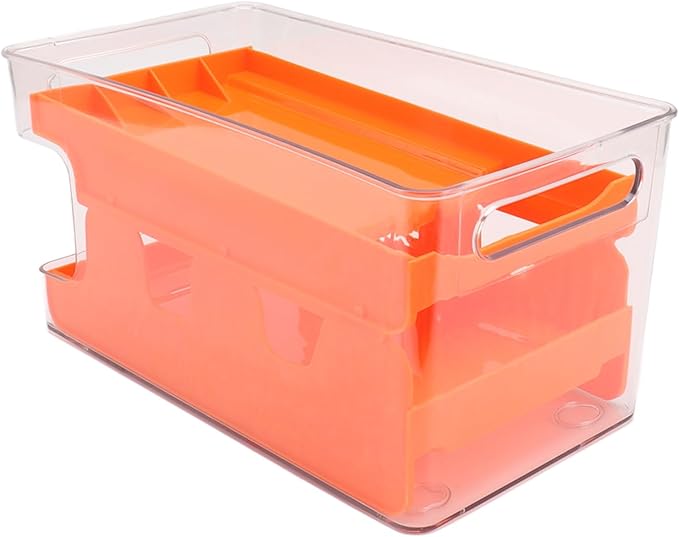 Soda Can Dispenser 2 Tier Soda Can Rack,for Pantry Refrigerator for Pantry Refrigerator (Orange)