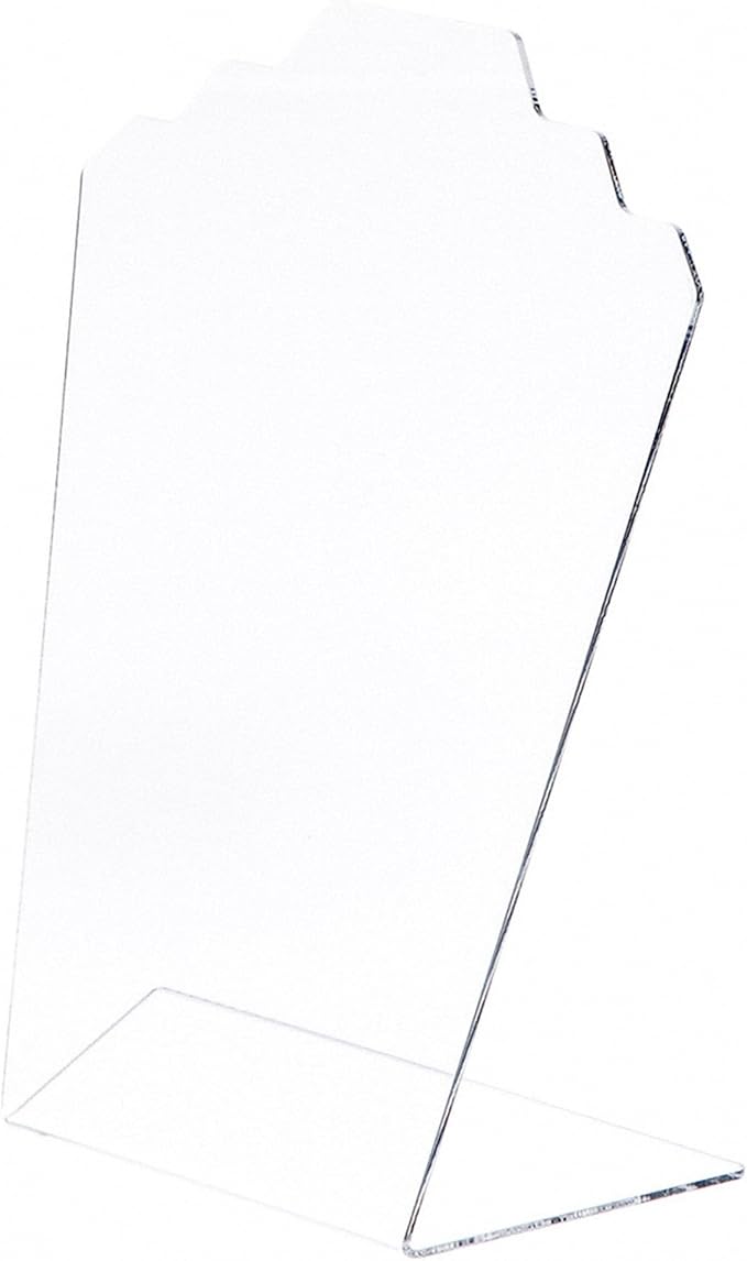 Plymor Clear Acrylic Stair-step Necklace Display Stand, 8" W x 4" D x 11.75" H (2 Pack)