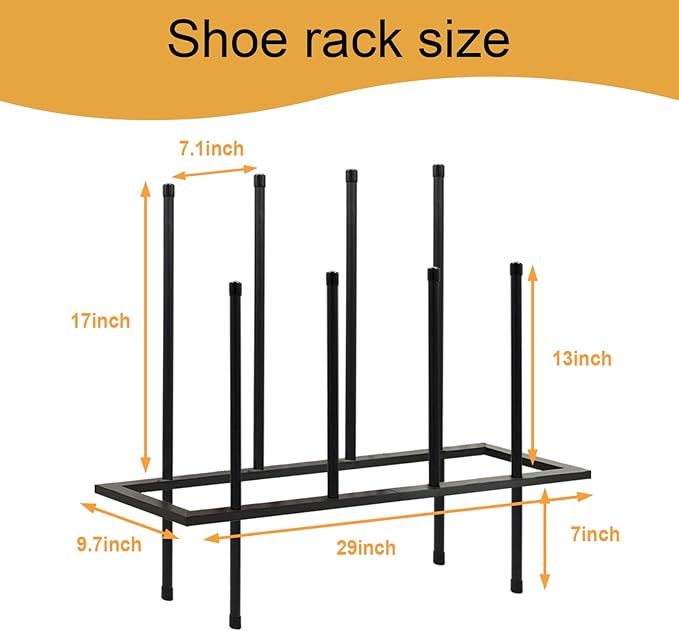 Boot Rack Shoe Cabinet Metal Shoe Rack for Closet Shoe Organizer for Closet for 4 Pairs Free Standing Shoe Racks Shoe Cabinet Storage for Entryway Bedroom, Patio Outdoor, Hallway large Boot Tray