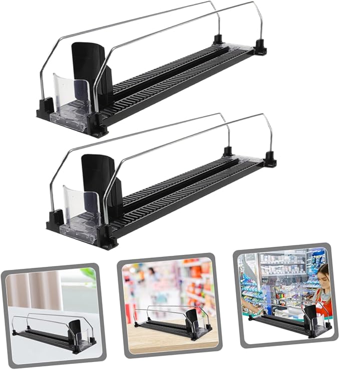 MERRYHAPY 2pcs Refrigerator Drink Pusher Machine Automatic Drink Shelf Replenishment Pusher Bottle Sliding Organizer Propeller Shop Vending Machine