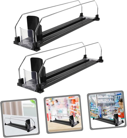 MERRYHAPY 2pcs Refrigerator Drink Pusher Machine Automatic Drink Shelf Replenishment Pusher Bottle Sliding Organizer Propeller Shop Vending Machine