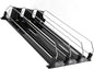 Fridge Can Pusher, Adjustable Drink Dispenser for Soda, Water Bottle Storage Organize with Glide, Holds Various Beverages for Vending Machine, Refrigerator, Supermarket (Black)