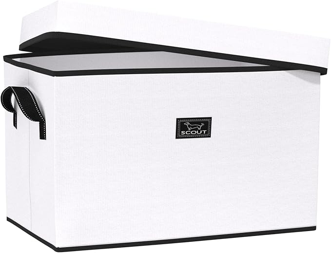SCOUT Rump Roost LG - Large Lidded Storage Bin with Handles, Collapsible, Stackable, Doubles as Seat or Table, Holds 90 Lbs