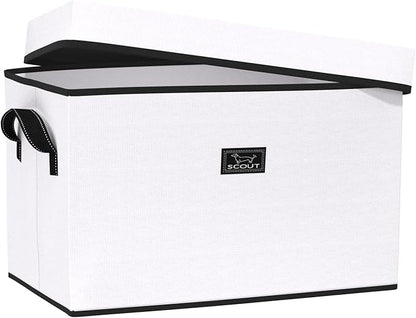 SCOUT Rump Roost LG - Large Lidded Storage Bin with Handles, Collapsible, Stackable, Doubles as Seat or Table, Holds 90 Lbs