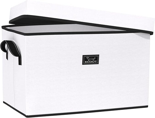 SCOUT Rump Roost LG - Large Lidded Storage Bin with Handles, Collapsible, Stackable, Doubles as Seat or Table, Holds 90 Lbs