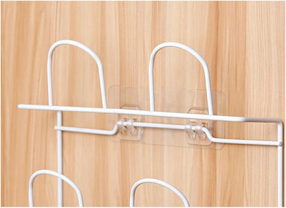 DOITOOL Shoe Rack, Double- Layer Shoes Rack Wall Mount Slippers Hanging Shelf Slipper Storage Organizer (White)
