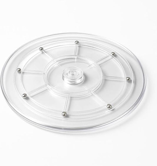 HSTECH 9” Lazy Susan Turntable Acrylic Ball Bearing Rotating Tray for Spice Rack Table Cake Kitchen Pantry Decorating TV Laptop Computer Monitor, 50-lb Load Capacity (360˚ Rotation)