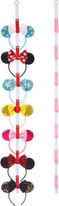 Nuolich 2Pcs Mouse Ears Headband Holder Polka Dot Hanging Wall Display Decor Vertical Headpiece Organizer Hair Bow Accessories Hanger Holder White