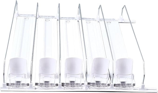 Drink Can Dispenser, Organizer for Fridge Spring Loaded Adjustable Organiser Drinks Dispensador Automtico Refrescos Push Rod Slide Rail Soda Beer Beverages 38cm White Pull-Out