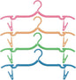 Portable Folding Clothes Hangers with Clips, Travel-Friendly Hangers, Lightweight, Durable, Compact Foldable Drying Rack for Shirts, Dresses, Coats, Pants, Towels, Baby Clothes, Pack of 4, Multicolor