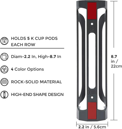 K Cup Holder for Keurig: Coffee Pod Holders for Counter Small Space - Kcup holders for Wall Mount (2, Gray)