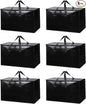 Moving Bags Heavy Duty,Packing Bags For Moving,Water Resistant, Foldable,Zip Backpack,Reusable Storage,For Clothes Storage,Travelling,College Essentials Moving Supplies.(PE,6pcs) (black)