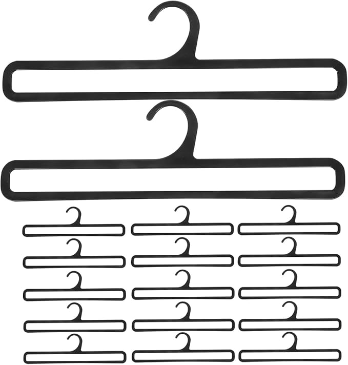 Healifty Multifunctional Scarf Hanger 20-Pack Plastic Organizer for Closet Storage Tie Belt Holder Lightweight Compact 11.02X3.14X0.19 Inch