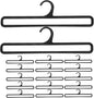Healifty Multifunctional Scarf Hanger 20-Pack Plastic Organizer for Closet Storage Tie Belt Holder Lightweight Compact 11.02X3.14X0.19 Inch