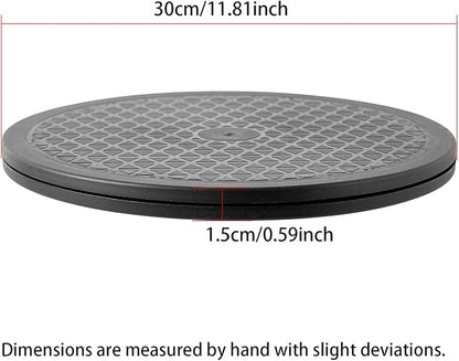 1 Pack 12 Inch Lazy Susan Turntable Heavy Duty Rotating Platform Smooth 360 Swivel for Tabletop, Monitor, Crafts, and TV - Black