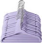 ManGotree 11" Baby Velvet Hangers, Non-Slip Kids Coat Hangers with 360° Swivel Hook, Ultra-Thin Felt Children's Hanger for Infant & Toddler Clothes, 15 Pack (Purple)