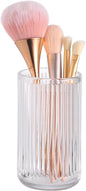 DASITON Makeup Brush Holder Organizer, Crystal Glass Makeup Brushes Storage Holder, Vintage Make Up Brush Cup for Vanity, Pen Pencil Holder for Desk, Toothbrush Holders for Bathroom (Clear L)