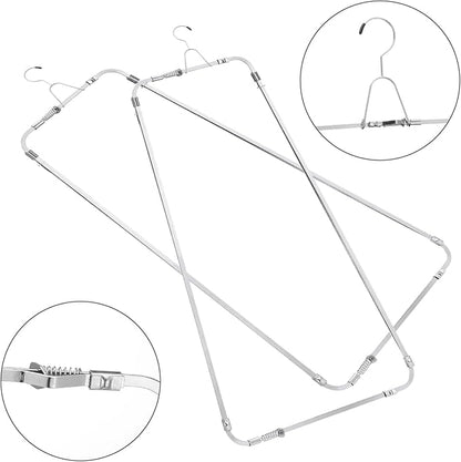 Colingmill 4 Sets Pants Stretcher Wrinkle Free Pants Hangers Hang to Dry Stretchers for Creased Wrinkle Free Slacks Without Ironing (Silvery)