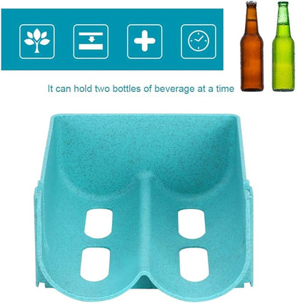 Zerodis Stackable Beer Bottle Rack, Tabletop Wine Bottle Holder for Bottles Cans Storage Organization Refrigerator Water Bottle Organizer for Kitchen Cabinet Countertops Fridge Pantry (Blue)