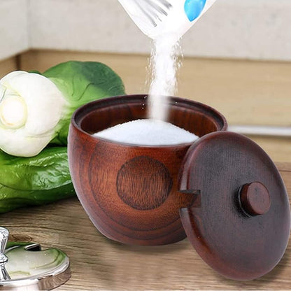 Seasoning Bottle 1Pc Solid Wood Condiment Storage Container Jar Boxes for Salt Sugar Paprika