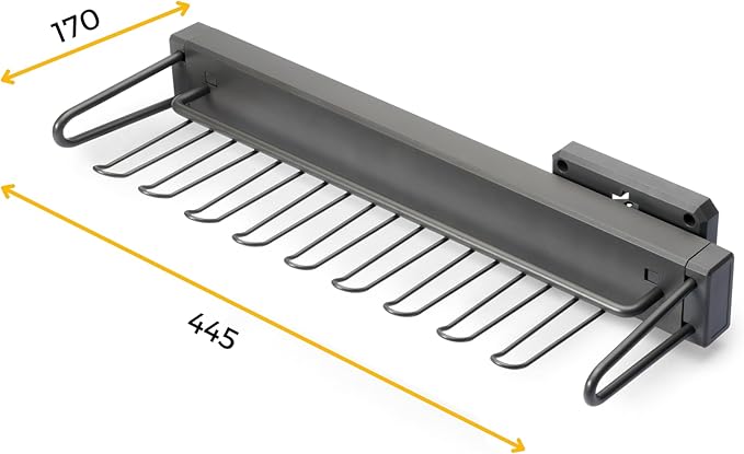Emuca - Tie Holder Side Extendable Quartz, Plastic and Aluminium, Titanium