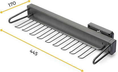 Emuca - Tie Holder Side Extendable Quartz, Plastic and Aluminium, Titanium