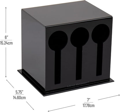 Mind Reader Utensil Dispenser, Silverware Organizer, Plastic Fork and Spoon Dispenser, Kitchen, Black