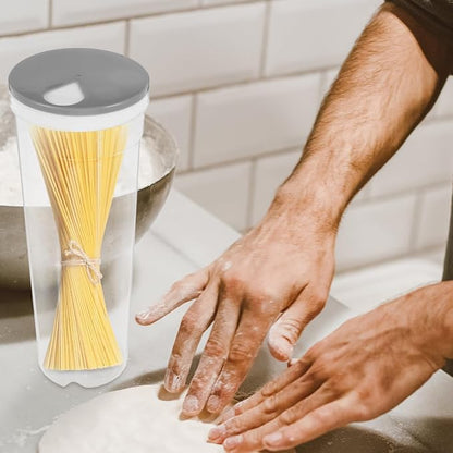 Vertical Noodle Jar with Rotating Lid Food Storage Container for Spaghetti Grains Cereal Nuts Beans Kitchen Organization 11.22 X 4.13 X 3.34 Inches