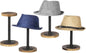 MyGift 4 Pcs Hat Rack Stand, Cowboy Hat Holder, Baseball Cap Organizer Storage, Tabletop Wig Display Stand, Jewelry Pedestal, Rustic Burnt Wood and Black Metal Pipe