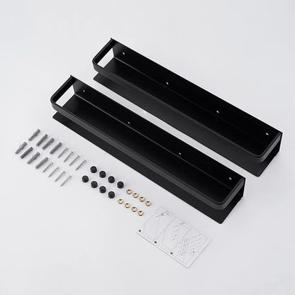 KES Spice Rack Organizer Kitchen Spice Rack Seasoning Organizer 16 Inch Aluminum Spice Holder Wall Mount Anodized Black 2 Pack, KSR401S40-BK-P2