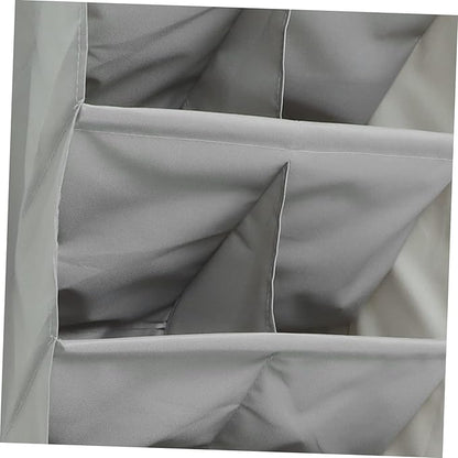 PRETYZOOM 1Set Multi Layer Door Back Storage Organizer Convenient Pouch for Shoes Bags Crafts Over the Door Household Storage Grey Design
