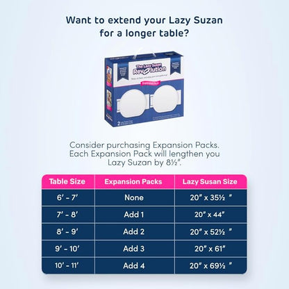 White - Expansion Pack - 2 Straight Tracks and 2 Trays. Does not Work Without the Lazy Susan Revolution Full Set (Sold Separately).