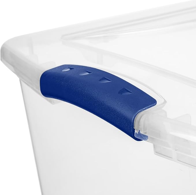 66 Quart Storage Bins with Lids, 4-Pack, Clear Plastic Stackable Tote Box Containers for Home Garage Organization