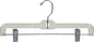 Clear Plastic Kids Bottom Hanger with Adjustable Cushion Clips, Small 12 Inch Pant Hangers with 360 Degree Chrome Swivel Hook (Set of 100)